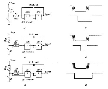 Логические микросхемы. Часть 10. Как избавиться от дребезга контактов